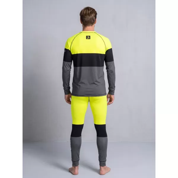  Prémiové pánske funkčné termo tričko s dlhým rukávom ALTISPORT VOJ/ALM051TER01 NEÓNOVÁ ŽLTÁ/ŠEDÁ 