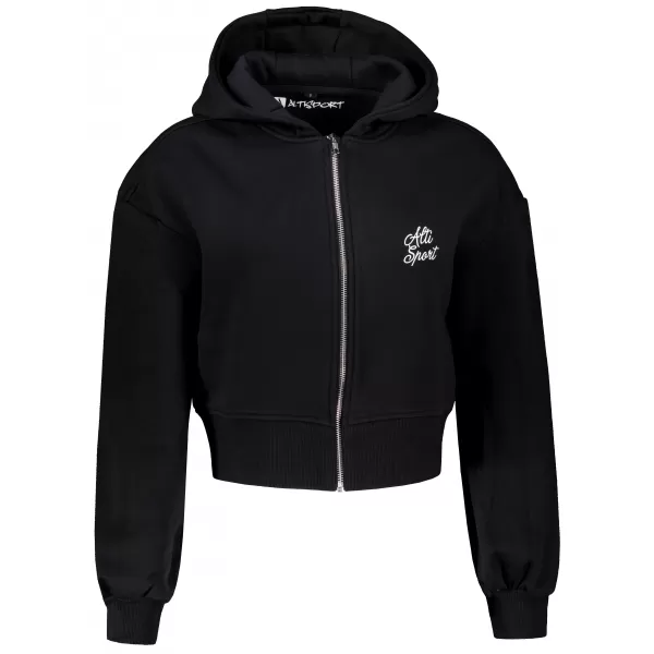  Dámska krátka oversized mikina ALTISPORT BYB/ALW056BY237 ČIERNA 