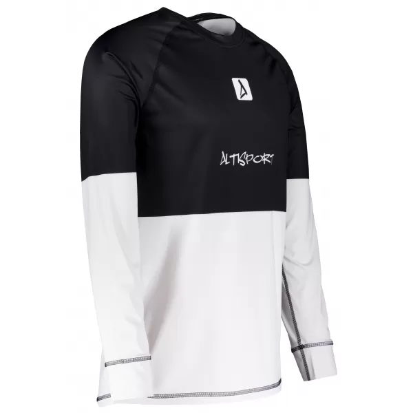  Prémiové pánske funkčné termo tričko s dlhým rukávom ALTISPORT VOJ/ALM051TER01 ČIERNOBIELY 