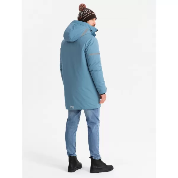  Pánska bunda OMBRE OM-JALJ-0169 MODRÁ 