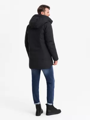 Pánska bunda OMBRE om-jalj-0202 čierna