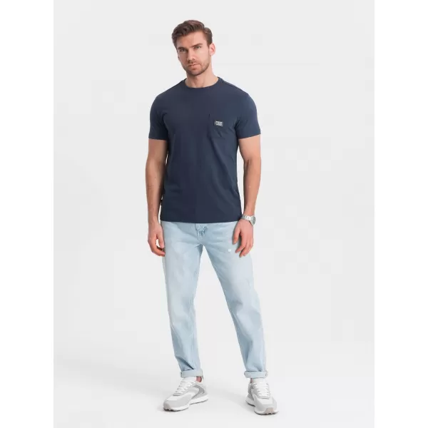  Pánske tričko OMBRE om-tsct-0109 NAVY BLUE 