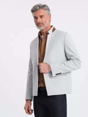 Pánska bunda OMBRE om-blzb-0131 šedá melange