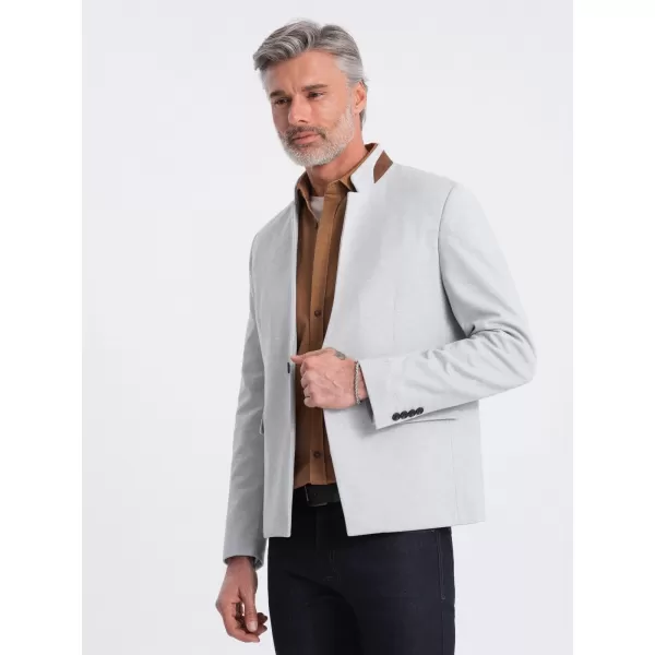  Pánska bunda OMBRE om-blzb-0131 šedá melange 