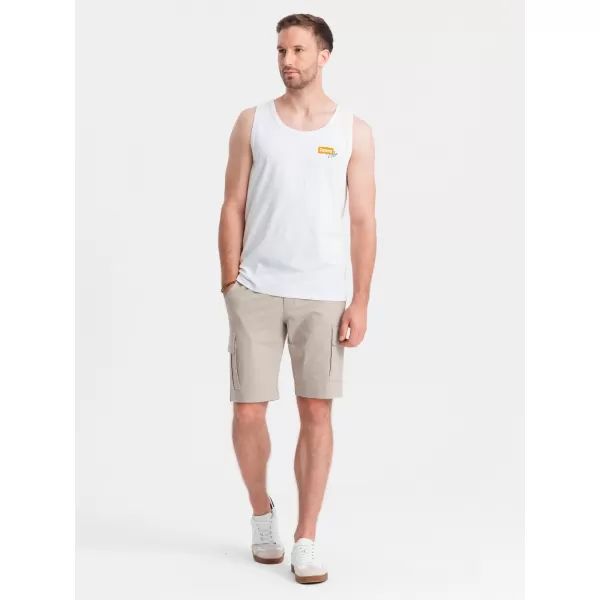  Pánske tielko OMBRE OM-TSTT-0191 WHITE 