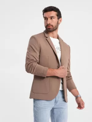 Pánska bunda OMBRE om-blzb-0127 tmavá béžová