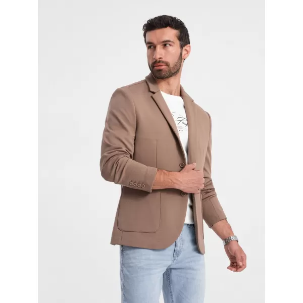  Pánska bunda OMBRE om-blzb-0127 tmavá béžová 