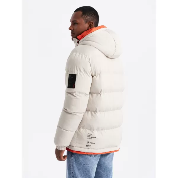  Pánska zimná bunda OMBRE om-jahp-0208 popol 