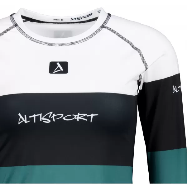  Dámske prémiové funkčné termo tričko s dlhým rukávom ALTISPORT VOJ/ALW051TER01 BIELA ZELENÁ 