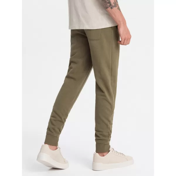  Pánske tepláky OMBRE OM-PABS-0174 OLIVOVÝ 