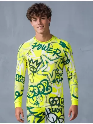 Prémiové pánske funkčné termo tričko s dlhým rukávom ALTISPORT VOJ/ALM054TER01 FLUORESCENČNÁ ZELENÁ