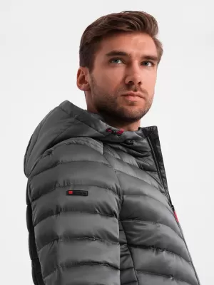 Pánska bunda OMBRE om-jalp-0180 grafit
