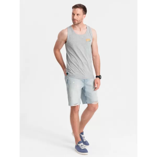  Pánske tielko OMBRE OM-TSTT-0191 GREY MELANGE 