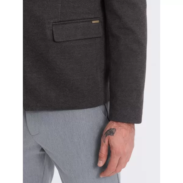  Pánska bunda OMBRE om-blzb-0131 čierna melange 