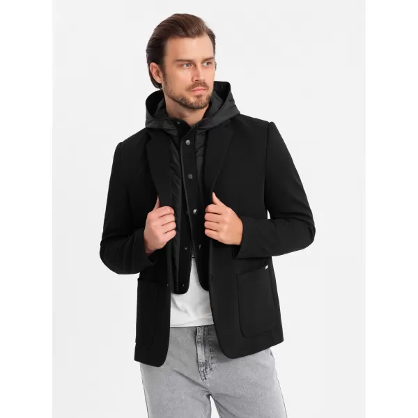  Pánska bunda OMBRE om-blzb-0133 čierna 