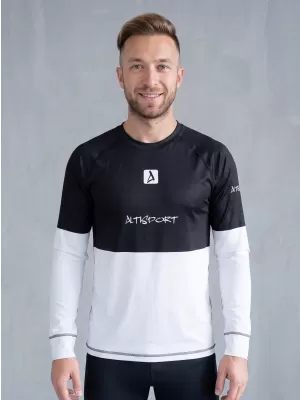 Prémiové pánske funkčné termo tričko s dlhým rukávom ALTISPORT VOJ/ALM051TER01 ČIERNOBIELY