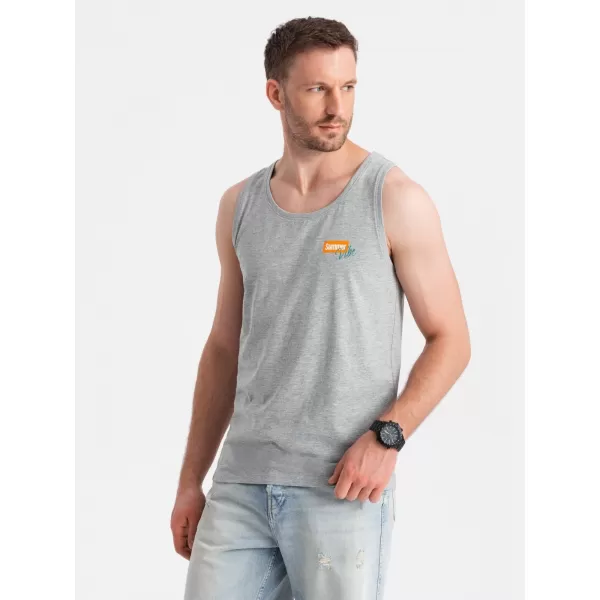  Pánske tielko OMBRE OM-TSTT-0191 GREY MELANGE 