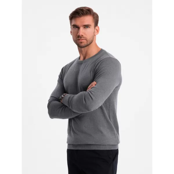  Pánsky sveter OMBRE om-swbs-0106 šedá melange 