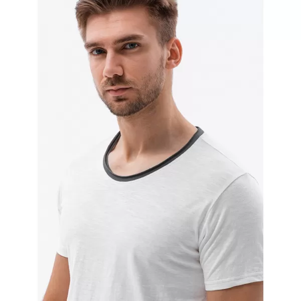  Pánske tričko OMBRE OM-TSCT-22SS-004 ECRU 