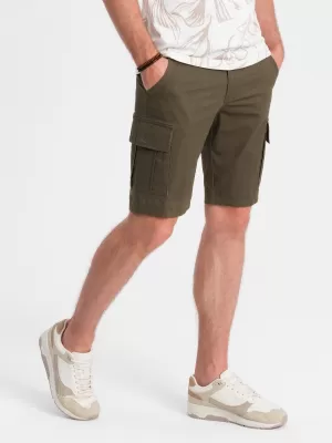 Pánske šortky OMBRE OM-SRCG-0133 TMAVÁ OLIVA
