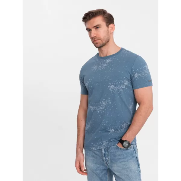  Pánske tričko OMBRE OM-TSFP-0179 Blue Denim 
