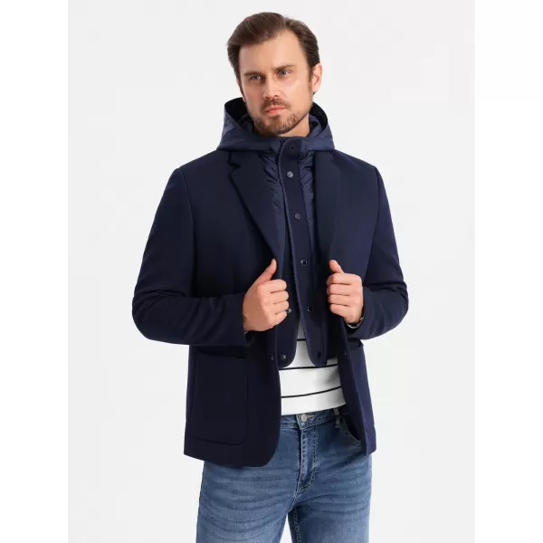 Pánska bunda OMBRE om-blzb-0133 NAVY BLUE 