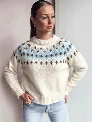 Dámsky sveter DSTREET SKADOVA BIELA