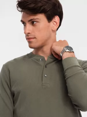 Pánske tričko s Olive s dlhým rukávom OMBRE OM-LSCL-0120