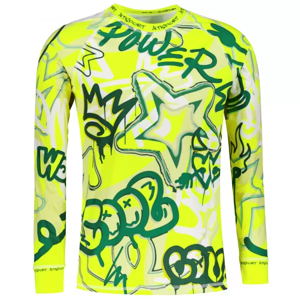  Prémiové pánske funkčné termo tričko s dlhým rukávom ALTISPORT VOJ/ALM054TER01 FLUORESCENČNÁ ZELENÁ 
