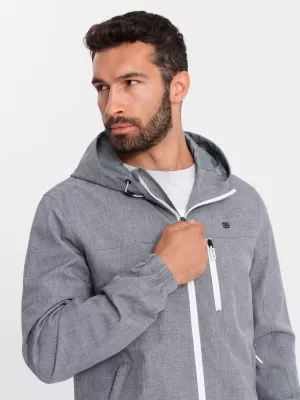 Pánska OMBRE om-janp-0136 šedá bunda