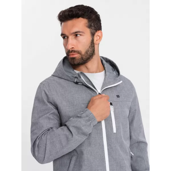  Pánska OMBRE om-janp-0136 šedá bunda 