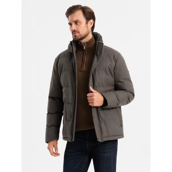  Pánska bunda OMBRE OM-JAHP-0203 OLIVOVÝ 