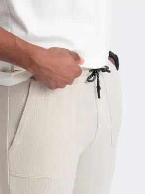 Pánske tepláky OMBRE Om-Pask-0211 Light BEIGE
