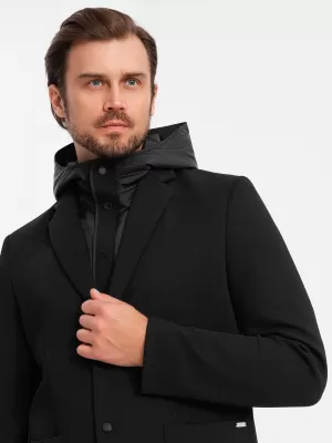 Pánska bunda OMBRE om-blzb-0133 čierna