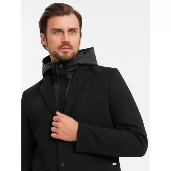  Pánska bunda OMBRE om-blzb-0133 čierna 