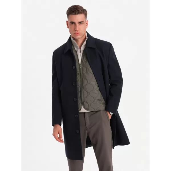  Pánsky kabát OMBRE om-kowc-0106 NAVY BLUE 