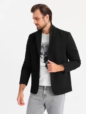 Pánska bunda OMBRE om-blzb-0133 čierna