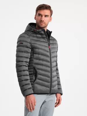 Pánska bunda OMBRE om-jalp-0180 grafit
