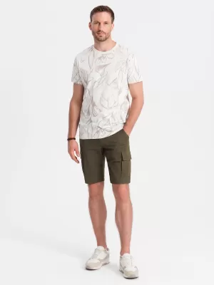 Pánske šortky OMBRE OM-SRCG-0133 TMAVÁ OLIVA