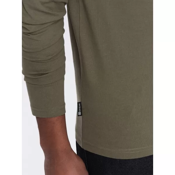  Pánske tričko s dlhým rukávom OMBRE om-lsbl-0108 Dark Olive 