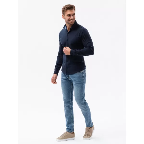  Pánska košeľa OMBRE om-shcs-0177 Navy modrá 