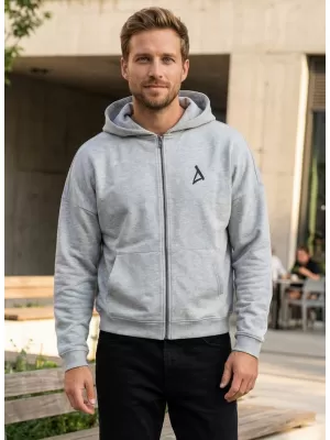 Pánska mikina na zips z 90. rokov ALTISPORT BYB/ALM002BY254 TMAVOSIVÝ MELÍR
