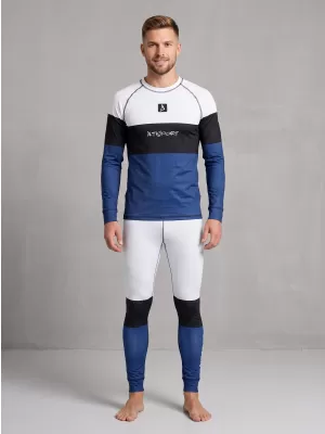 Prémiové pánske funkčné termo nohavice ALTISPORT VOJ/ALM051TER02 BIELA MODRÁ