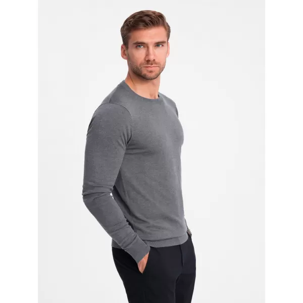  Pánsky sveter OMBRE om-swbs-0106 šedá melange 