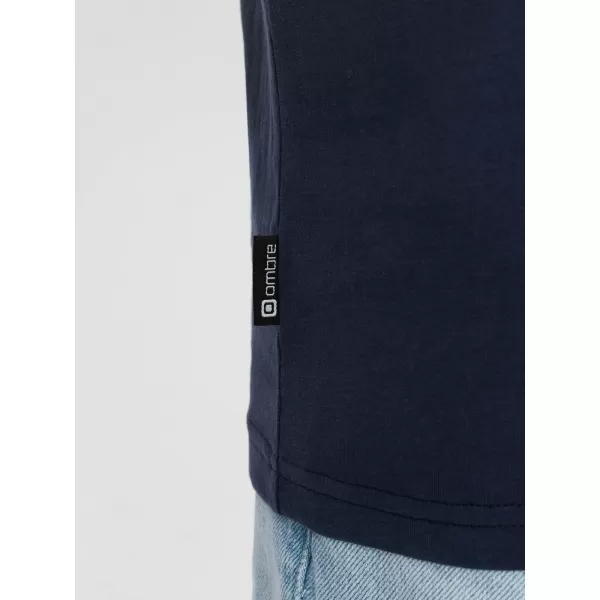  Pánske tričko OMBRE om-tsct-0109 NAVY BLUE 