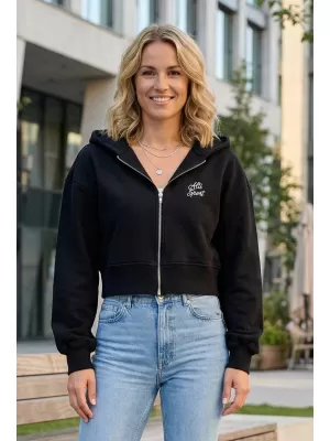 Dámska krátka oversized mikina ALTISPORT BYB/ALW056BY237 ČIERNA