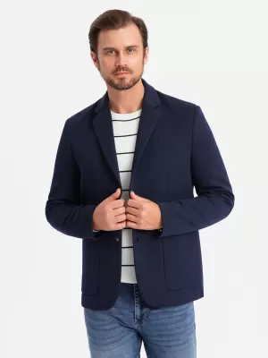 Pánska bunda OMBRE om-blzb-0133 NAVY BLUE