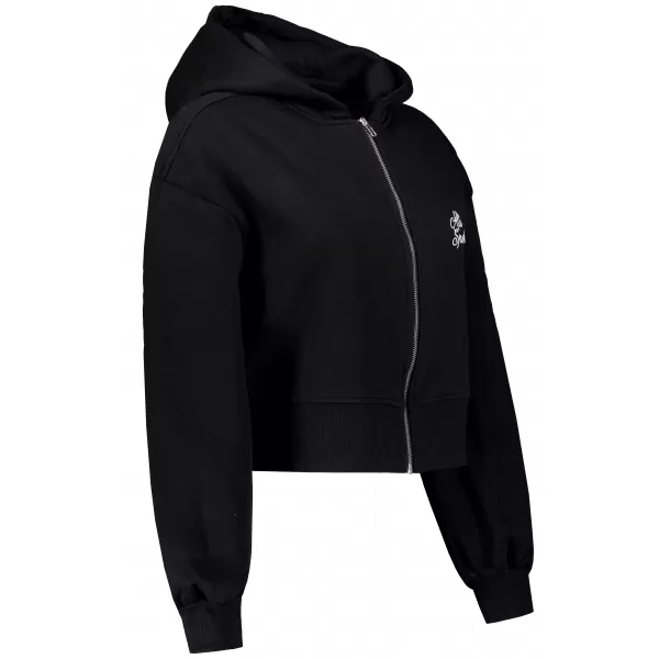  Dámska krátka oversized mikina ALTISPORT BYB/ALW056BY237 ČIERNA 