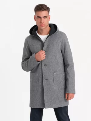 Pánsky kabát OMBRE Om-Cowc-0122 Navy modrá