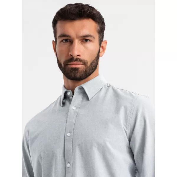  Pánska košeľa OMBRE om-shos-0172 svetlo šedá 